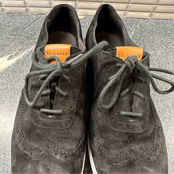 Cole Haan Grand.OS Wingtip Oxfords Black Suede W05166 Women's Size 9 - Picture 3 of 7